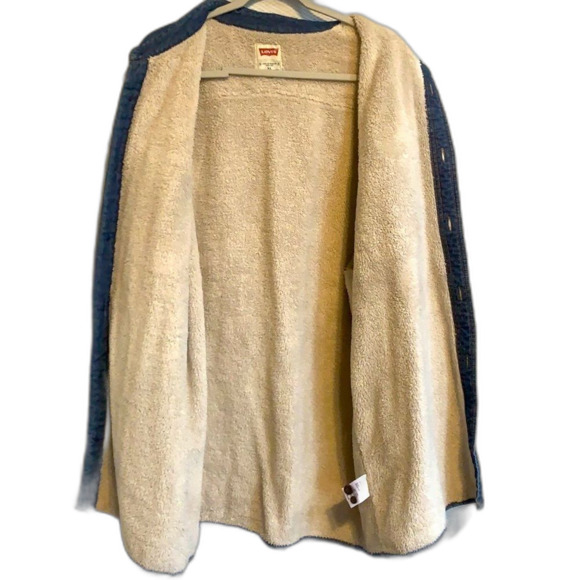 Levi’s Men’s Jean Shacket Jacket with Sherpa Lined XL Button Down Long Sleeve - Picture 12 of 14